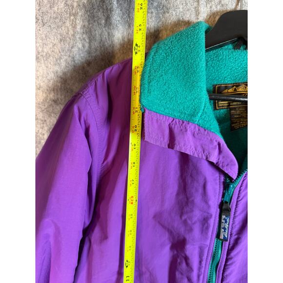 Vtg Eddie Bauer Womens Purple Green Fleece Lined Jacket Medium Made in USA - Picture 8 of 8